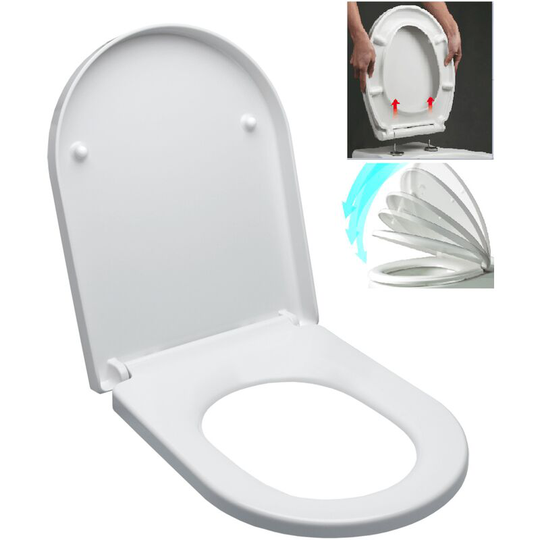 Softclose toilet seat suitable for most toilet bowls, White (EASY2244) - Idevit