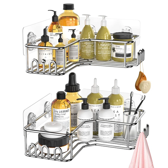 Lobel Adhesive Mount Stainless Steel Shower Shelf