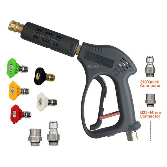 High Pressure Washing Gun 5000 psi Replacement for Hot and Cold Water Fitting M22 5 Tips