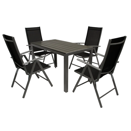 Kuska Rectangular 5 - Piece 4 - Person 125Cm L Aluminum Outdoor Table Set