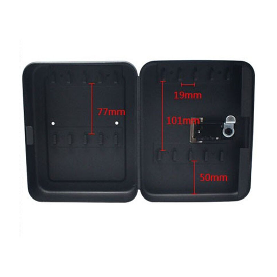 Secure Key Box with Combination Lock, Key Cabinet Wall Mount Lock Box with 20 Hooks