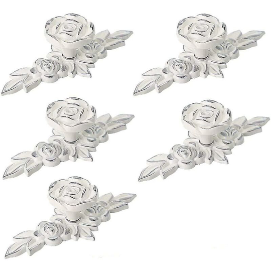 European simple ivory white handle cabinet shoe cabinet wardrobe door handle (5 pieces silver)