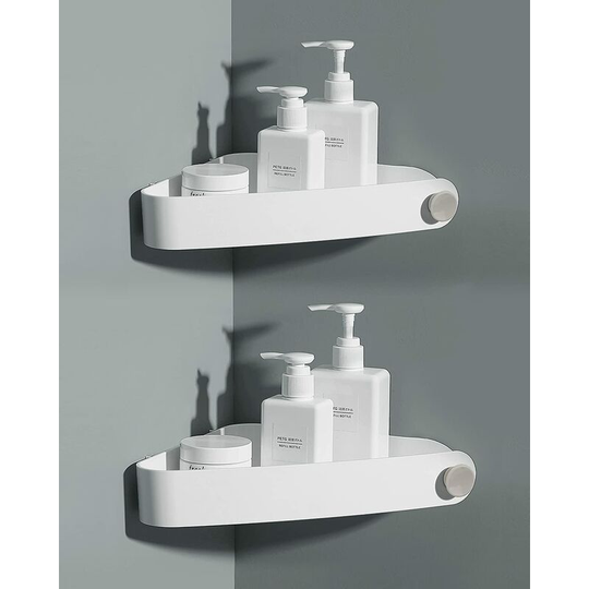 Pieces Plastic No Drilling Shower, Bathroom Storage and Organization, Shower Soap Dish, Bathroom Shelf, Includes 6 Adhesive Stickers, White