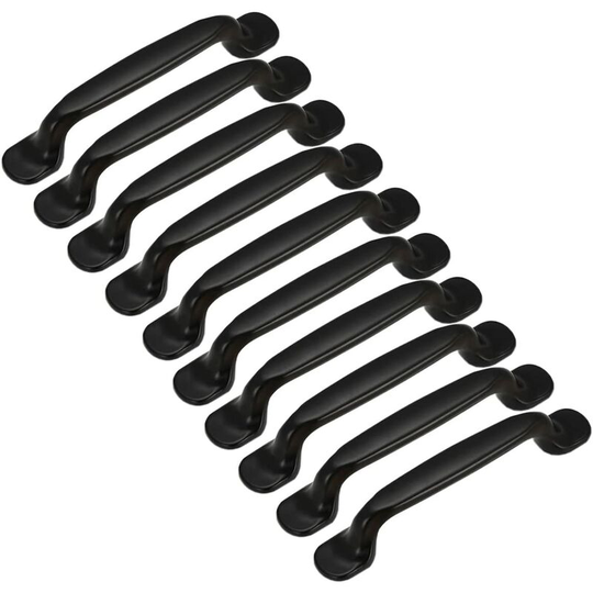 Perlerare - 10x 96mm Black Kitchen Cabinet Door Pulls Cupboard Drawer Bedroom Furniture Pull Handle
