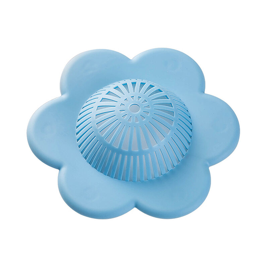 Perleraregb - Set of 4 silicone hair catches with suction cups, washbasin filter for bathroom, tub and kitchen (Blue)