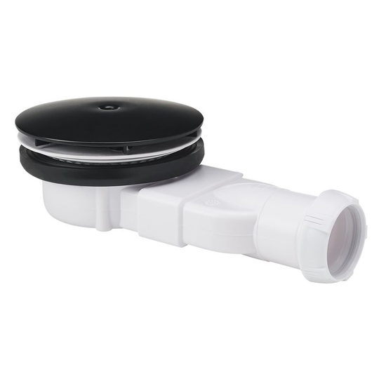 Black Dome DN40 Slim Shower Drain Waste Trap Super Flat Cup-Connection 24l/min