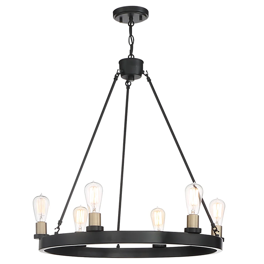 Campuzano 6-Light Wagon Wheel Chandelier