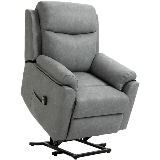 Homcom - Power Lift Chair Electric Riser Recliner with Remote Control, Grey - Grey
