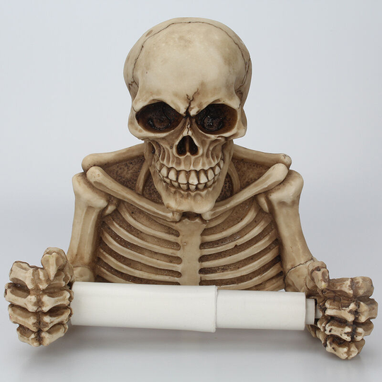 Skull Toilet Roll Holder Dry Towel Rack Wall Mounted Bathroom Accessories