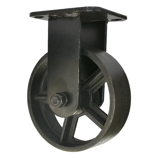 2 Pcs Black Fixed Casters Diameter 150Mm