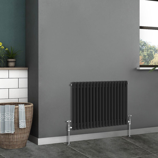 NRG - Traditional Radiator Cast Iron Style Radiator 2 Column Black 600x830mm