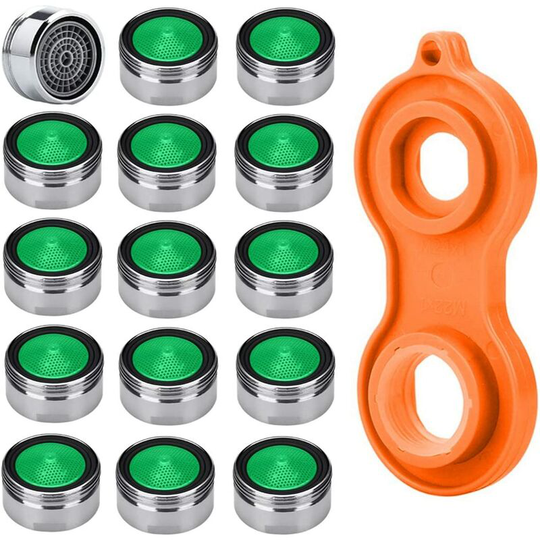 Foamer Tap Water Saver 15pcs M24 Nozzle Jet Breeze Tap High Quality Chrome Plated Brass Material + 1pc Universal Faucet Aerator