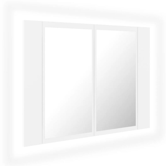 Vidaxl - led Bathroom Mirror Cabinet White 60x12x45 cm Acrylic White