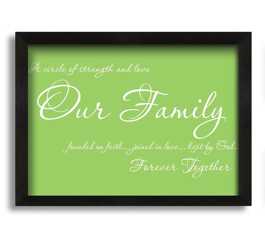 Family Quote Our Family Together Forever - Picture Frame Graphic Art on Canvas