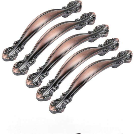 4.3 Long (2.5 Hole Center), Red Bronze, Pack of 5 Antique Arch Pulls Pack of 5Vintage Cabinet Handles Furniture Door Handles Red Bronze