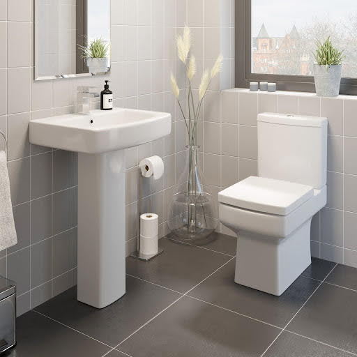 Royan Toilet & Sink Space Saving Bathroom Suite