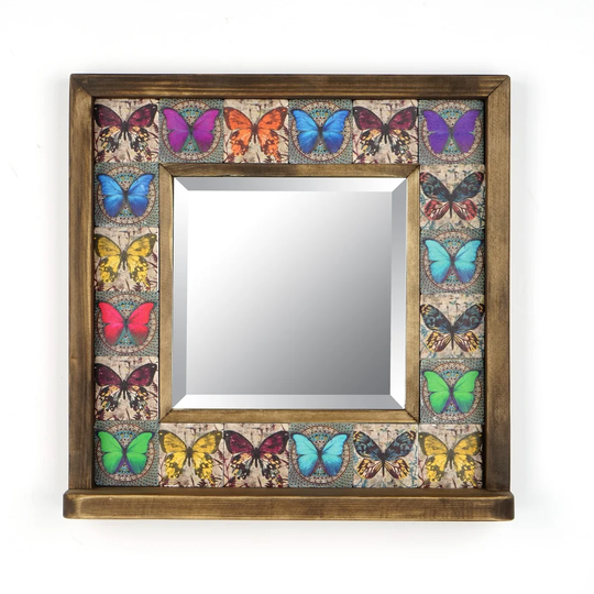 Graddy Wood Framed Wall Mounted Accent in Brown