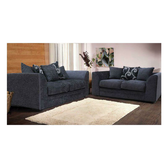 Zina 3 & 2 Seater Chenille Fabric Sofa Set - Grey