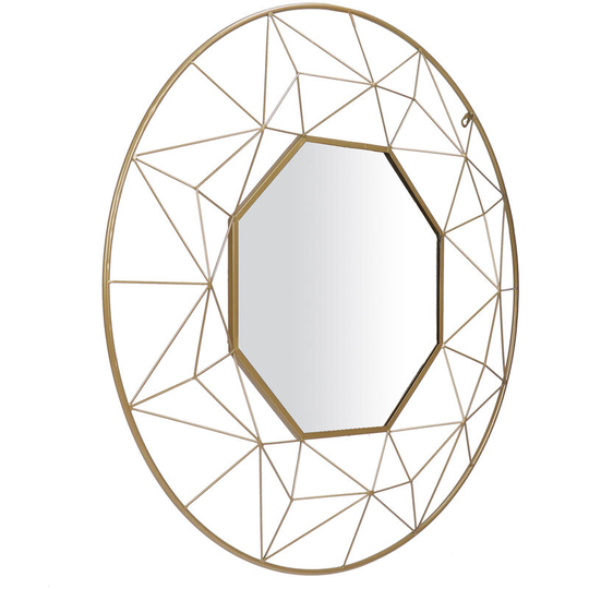 Szyb - Wrought Iron Round Mirror Wall-Mounted Hanging Wall Circle Mirror for Bathroom Entryway