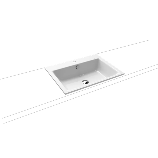 Puro Matt Black Steel Enamel Rectangular Bathroom Sink
