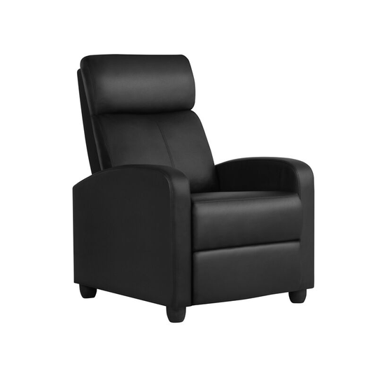Leather Recliner Chair Adjustable Reclining Sofa - Black - black - Yaheetech