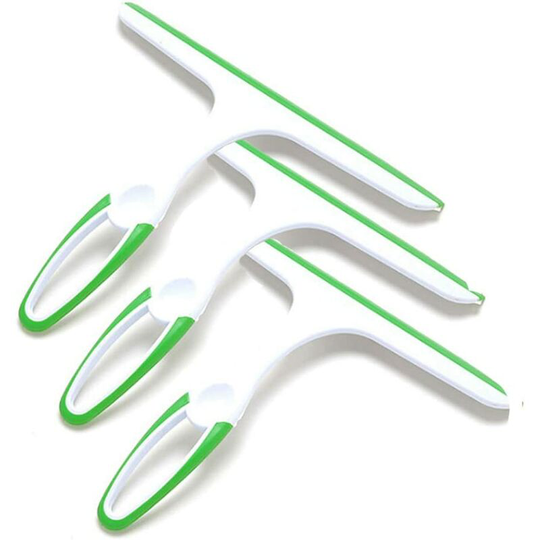 Litzee - Mini Glass Window Soap Cleaner Wiper Squeegee Home Car Blade Bathroom Mirror Shower (3*green)