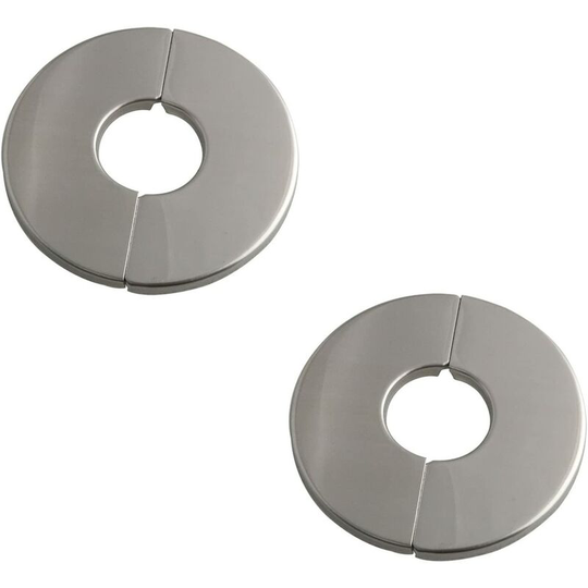 Wall Split Flange 2PCS Stainless Steel Round Escutcheon Plate Floor and Ceiling Plate Cover Split Flange for 27mm Dia Pipe 25 Type Silver