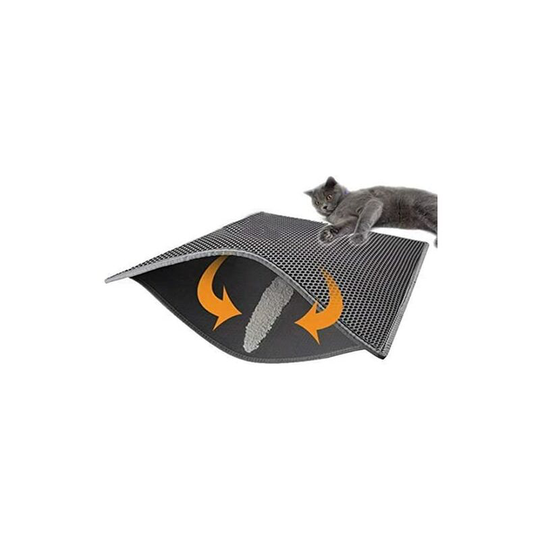 Cat Litter Mat, Foldable Double Layer Waterproof Honeycomb Cat Feeder Floor Protector Mat and Easy Clean Mat (40 * 50cm) Soekavia