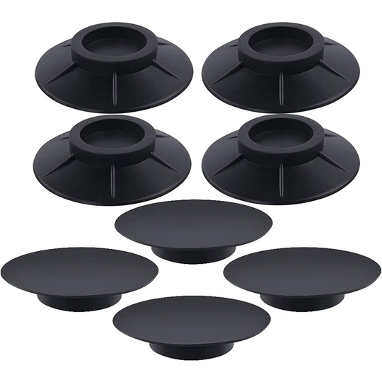 8Pcs Anti-Vibration Pads for Washing Machine, Dryer Rubber Drum Washing Machine Pads (10cm, Black) Soekavia
