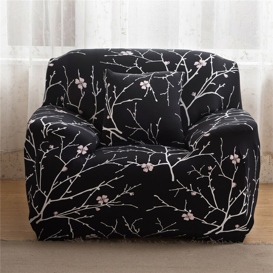 1-Seater Elastic Sofa Cover Stretch Armchair Protective black type 21