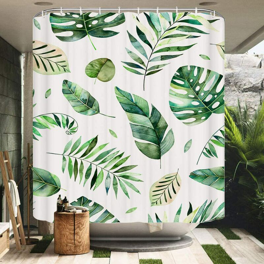Shower Curtain 180x200cm Waterproof Mildew Resistant Polyester Fabric 3D Effect Bathtub Curtains with Hooks Shower Curtains for Home Bathroom