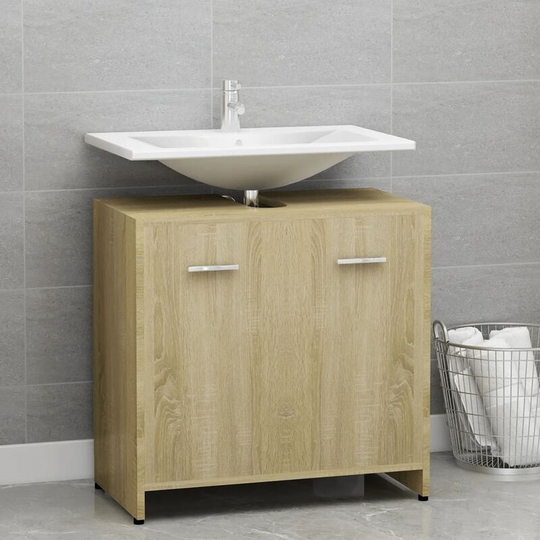 Bathroom Cabinet Sonoma Oak 60x33x58 cm Chipboard