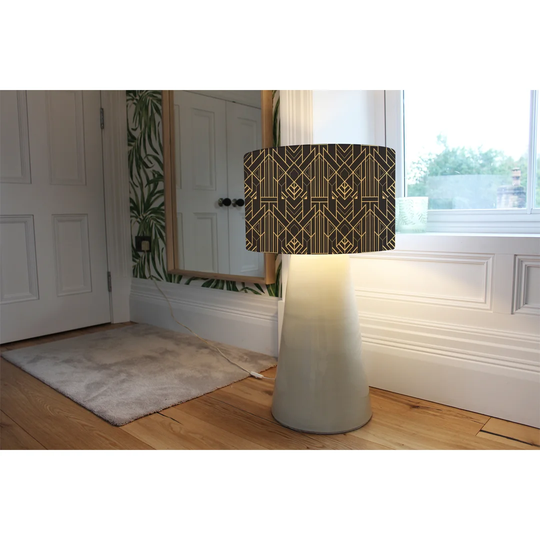 Lined Shape Polyester Drum Lamp Shade
