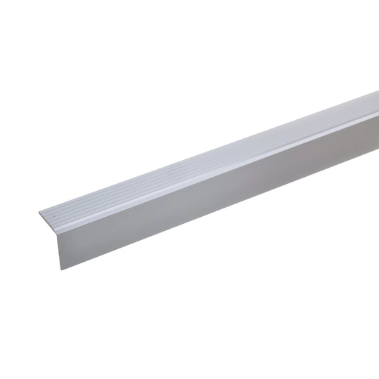 Abheer Metal 2 cm Thick x 2 cm Wide x 170 cm Length Stair Nose in Silver