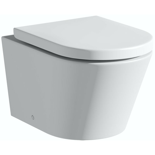 Mode - Tate rimless wall hung toilet with soft close seat - White