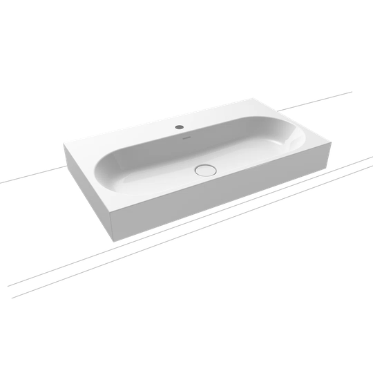 Centro White Steel Enamel Rectangular Bathroom Sink