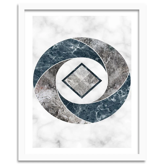 'Abstract Geometry - Marble' - Picture Frame Graphic Art Print on Paper