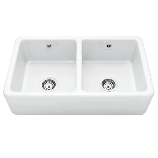 79.5cm x 46.5cm Double Bowl Farmhouse Kitchen Sink