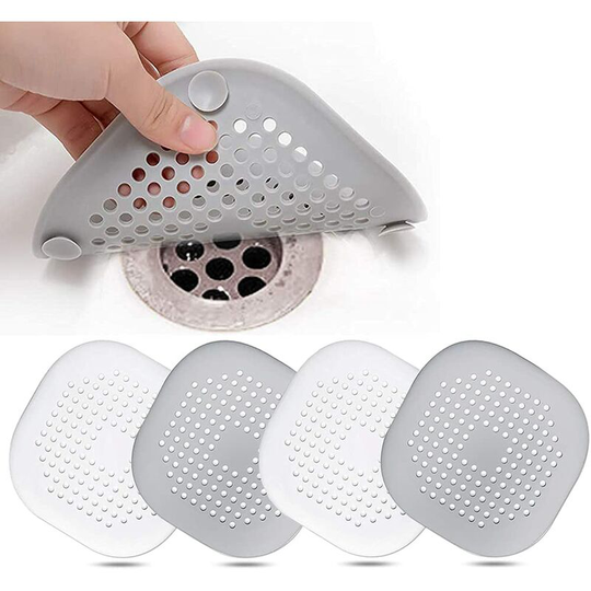 4 Pcs Silicone Drain Protector, Kitchen Sink Strainer with Suction Cup, Bathtub Drain Cover Filter, Kitchen And Bathroom Sink Strainer.