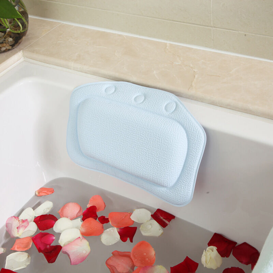 Pvc Padded Head Cushion Anti-slip Waterproof Headrest Bath Pillow Ergonomic Bathtub With Suction Cups For Bath Spa Pillow
