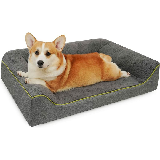 Orthopedic Dog Bed - Dog sofa beds - 71cm * 58cm, Dark Grey - Dark Grey
