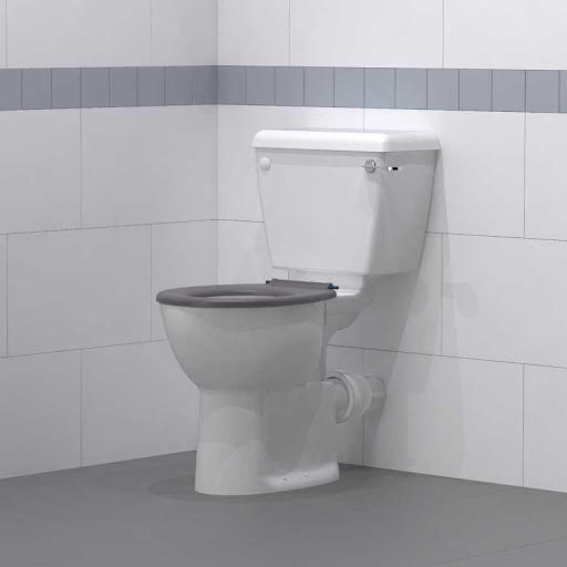 NymaPRO Comfort Height Close Coupled Toilet with Pan, Cistern & Grey Toilet Seat - WARESET/GY