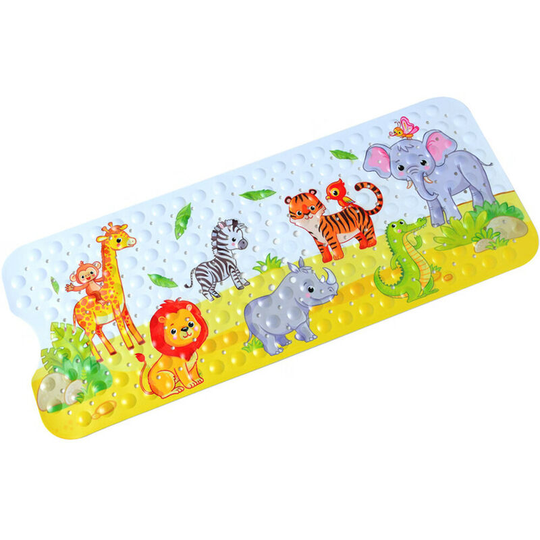 Ilovemilan - Children's Non-Slip Bath Mat, Baby Bath Mat, Bathtub Kids Bath Mat, Children's Rug with Suction Cups for Bathroom Bathtub, Zoo Pattern
