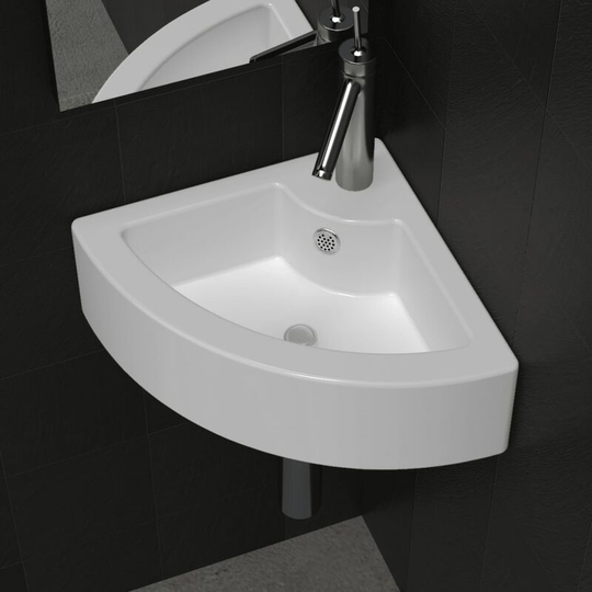 Wash Basin with Overflow 45x32x12.5 cm White - White