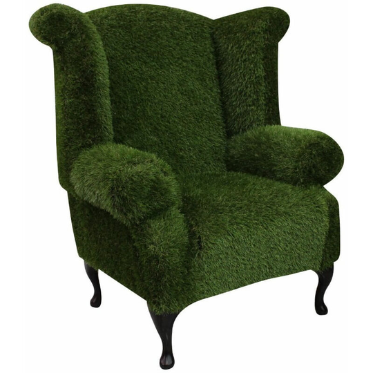 Chesterfield Grass Queen Anne High Back Wing Chair