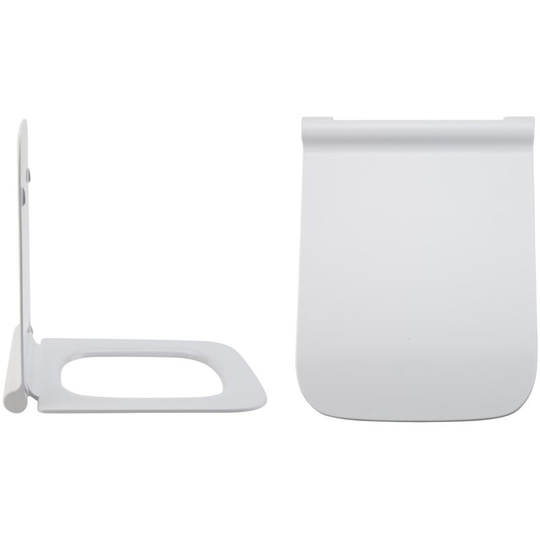 Elswick - Modern White Toilet wc Quick Release Soft Close Seat - 350mm x 435mm - Milano