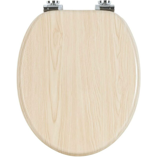 WOLTU Wooden toilet seats Soft Close WC Seat Hinge Ideal for Standard Toilet Oak