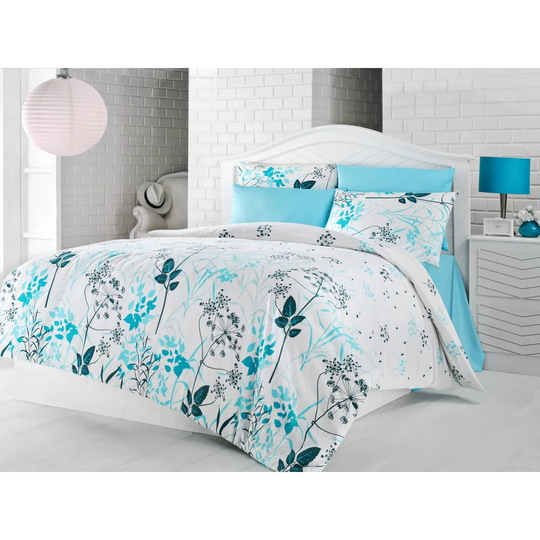 Jovany Turquoise 100% Cotton Duvet Cover Set