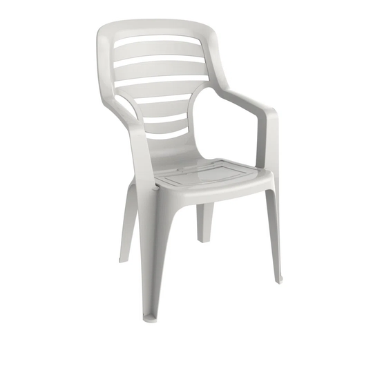Resol Pireo Plastic Garden Dining Armchairs - 55Cm - Grey - Pack Of 6