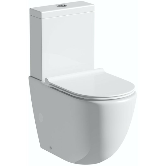 Mode - Harrison rimless close coupled toilet with slimline soft close seat - White
